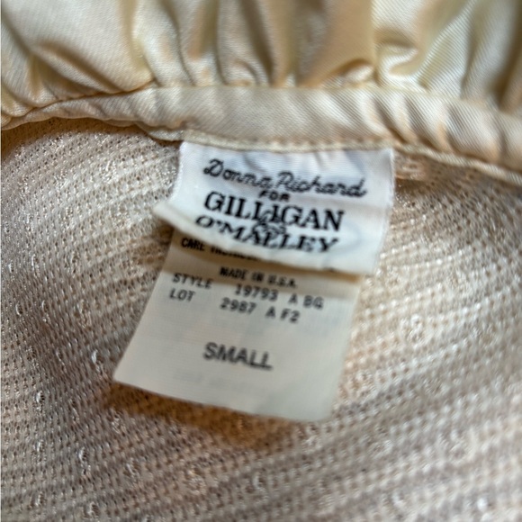 Vintage Gilligan & O'Malley Cream Maxi Lace Slip Dress & Crop Top Set Sz S - Picture 12 of 15